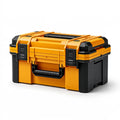 Caisse à outils 55 cm en plastique orange et noir avec poignée et fermetures
