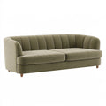 Canapé 2 places 180 x 85 x 78 cm en tissu vert kaki style vintage