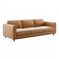 Canapé 3 places 230 x 92 x 85 cm aspect cuir camel style contemporain